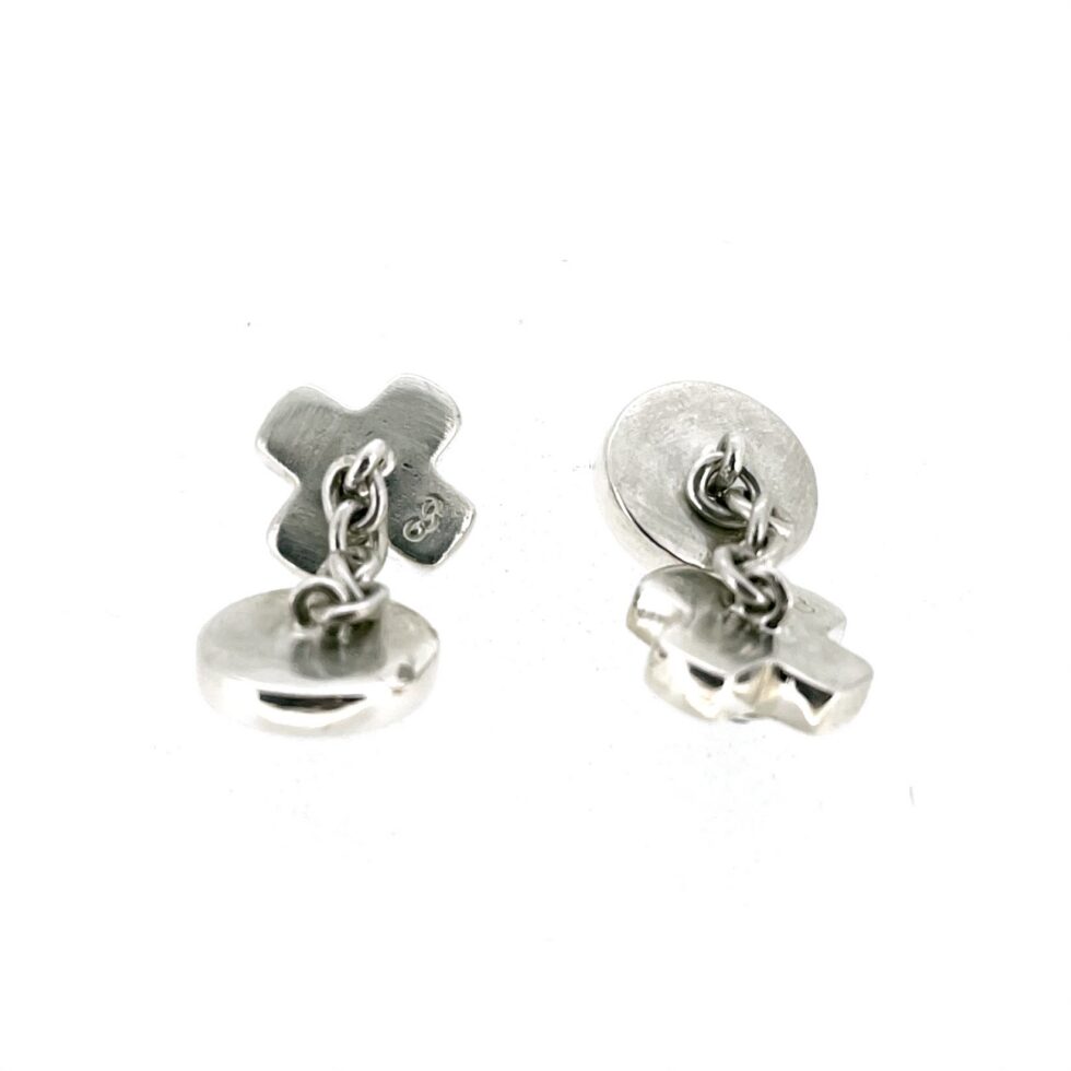 Links of London circular nought cufflinks with purple amethyst