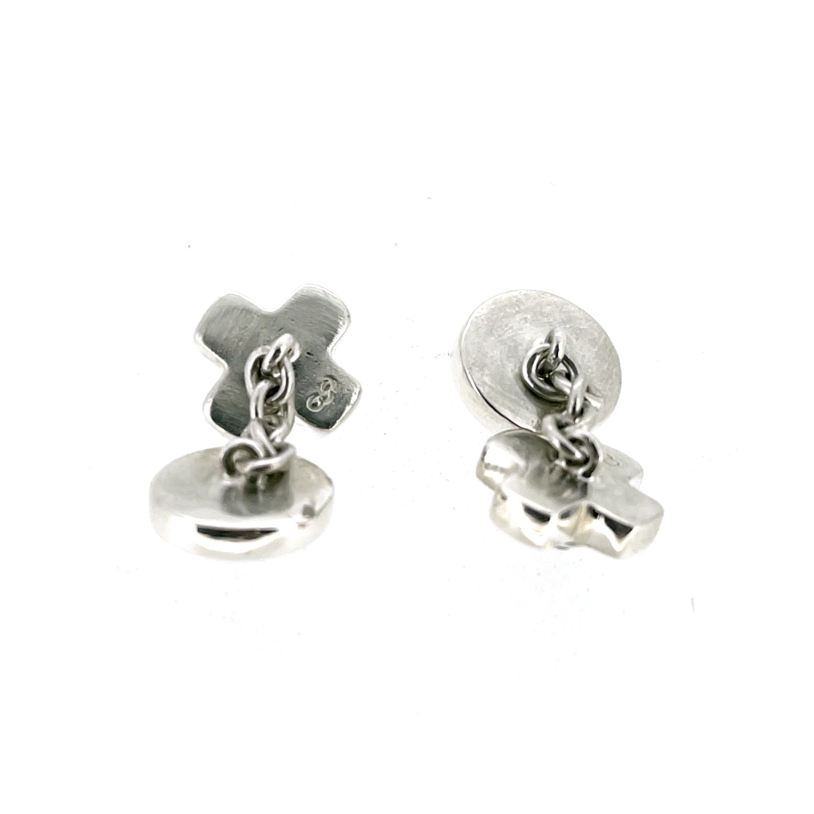 Links of London circular nought cufflinks with purple amethyst