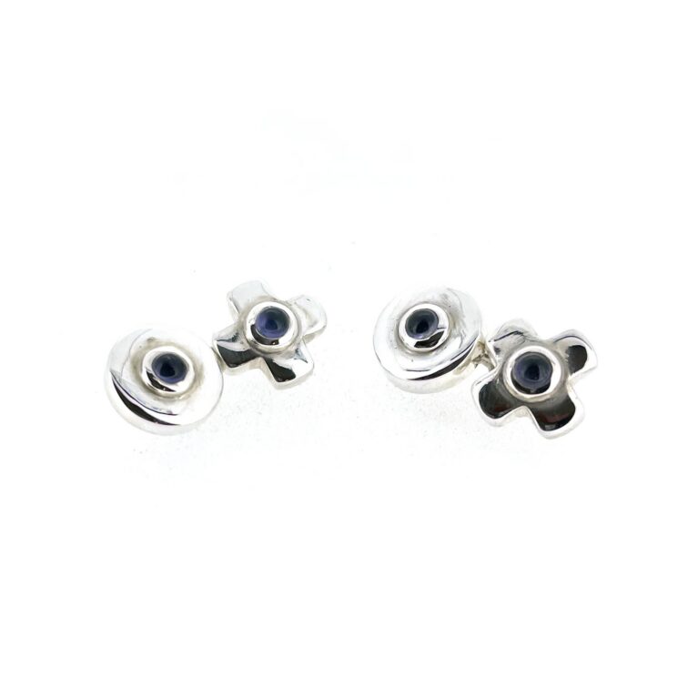 Vintage Links of London Noughts and Crosses amethyst cufflinks