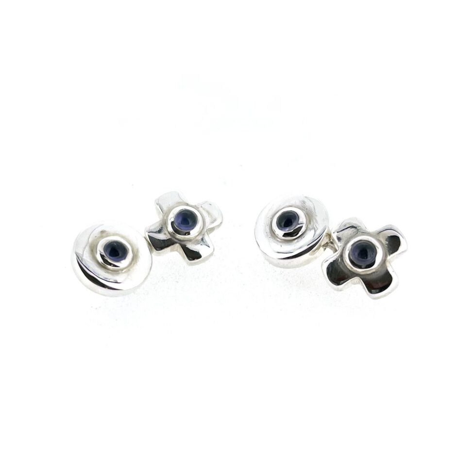 Vintage Links of London Noughts and Crosses amethyst cufflinks