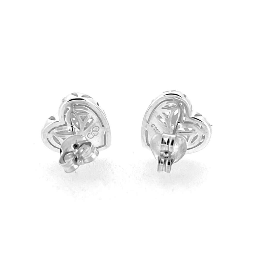 Links of London heart earrings with geometric cut-out pattern