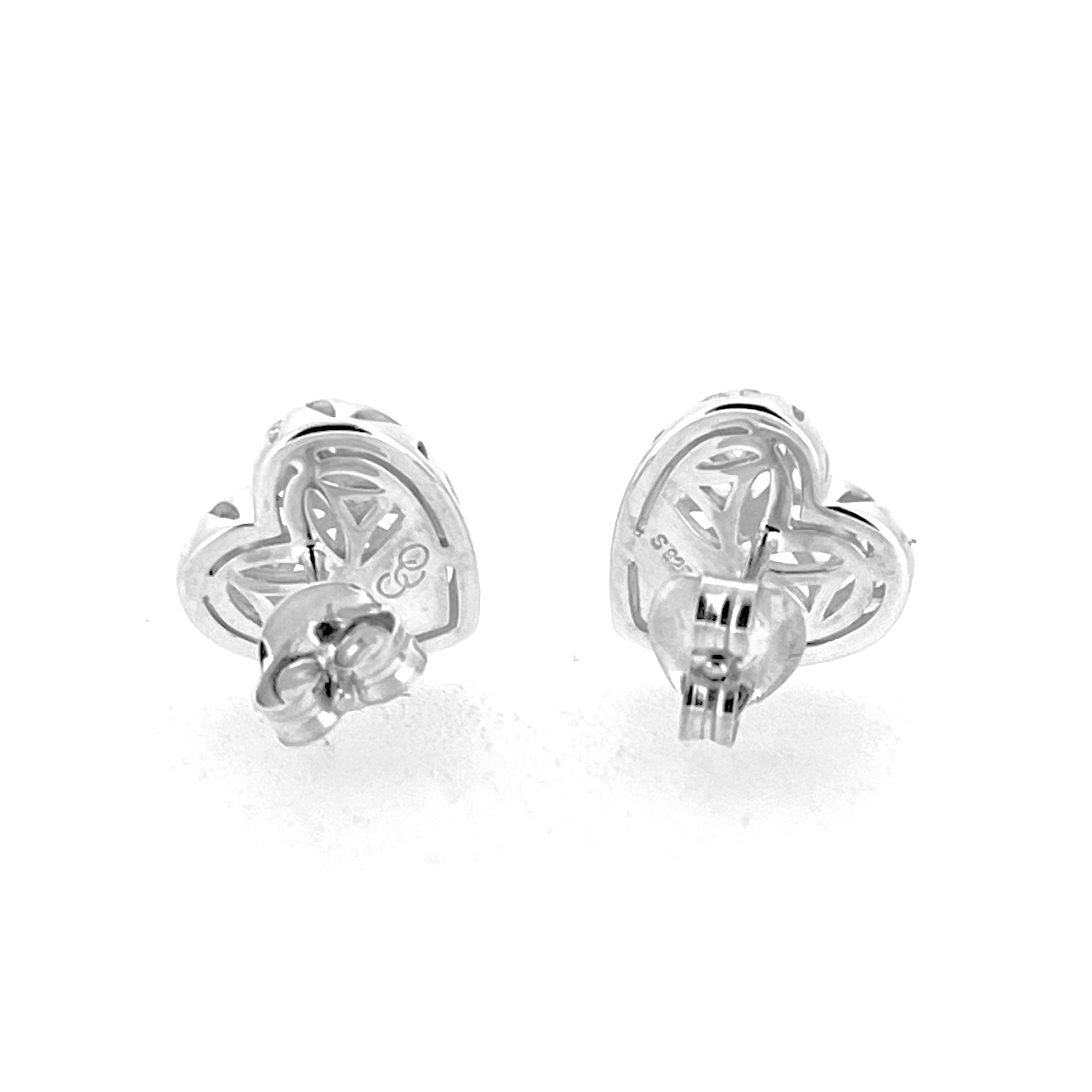 Links of London heart earrings with geometric cut-out pattern