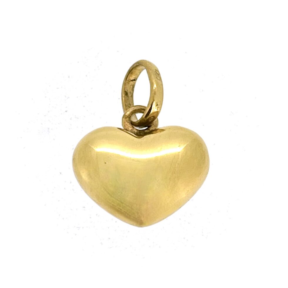 Rounded Links of London heart charm in polished yellow gold finish