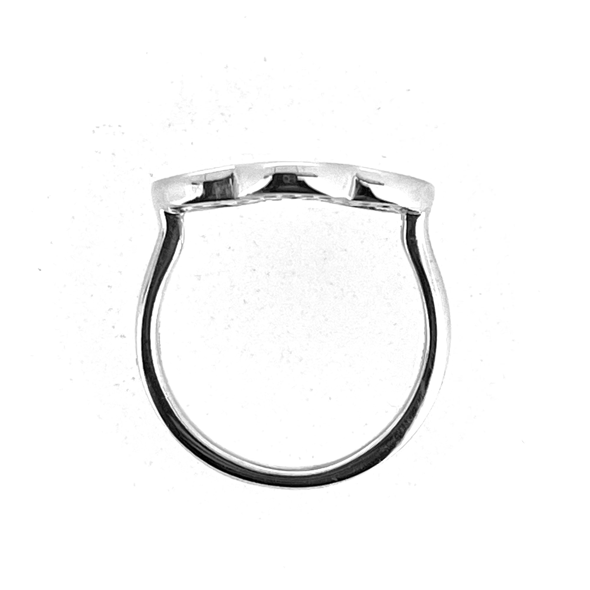 Signature Three Ring Logo Ring angled view