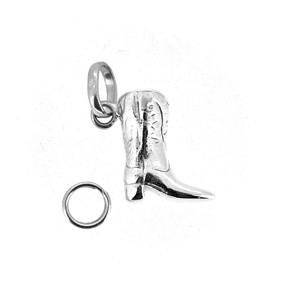 Links of London silver cowboy boot charm front view