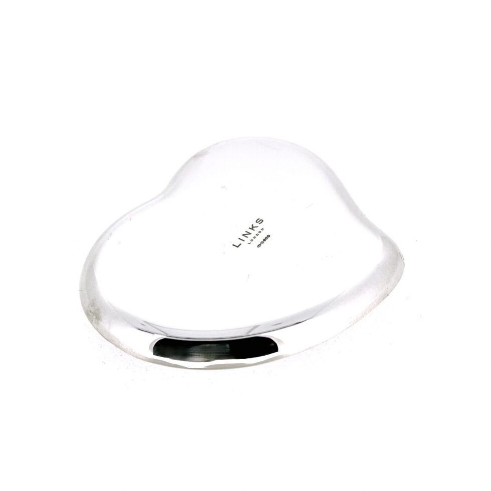 Sterling silver heart dish with light vintage surface marks