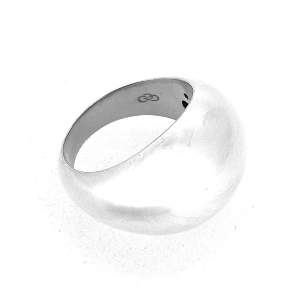 Sterling silver dome ring 15mm wide front view
