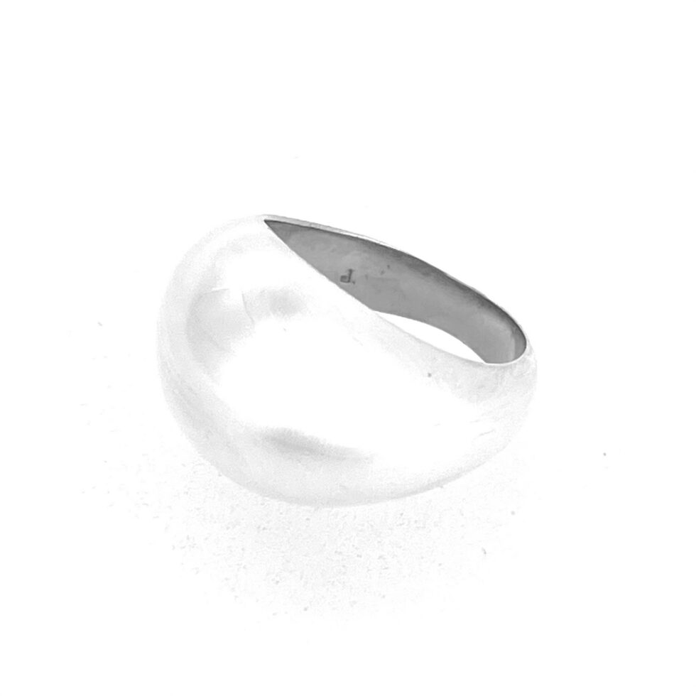 Sterling silver wide dome statement ring side profile