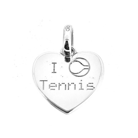 Links of London silver tennis heart charm front view