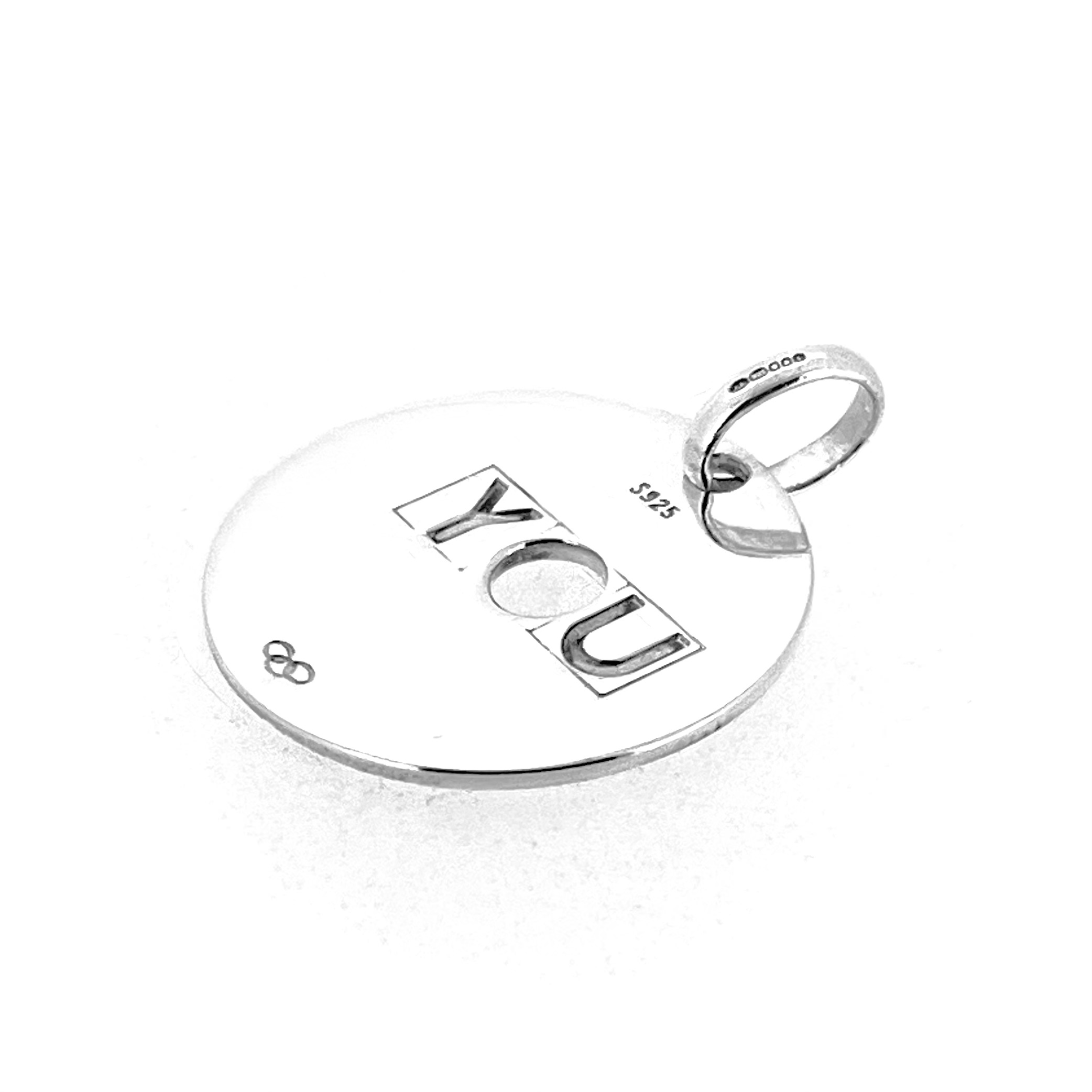 Links of London sterling silver LOVE disc pendant 25mm