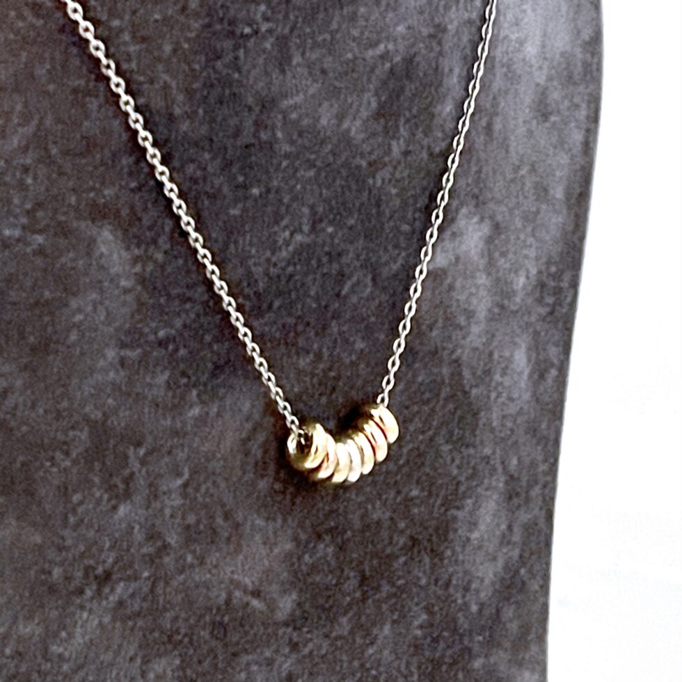 Mini Sweetie necklace showing central sterling silver link