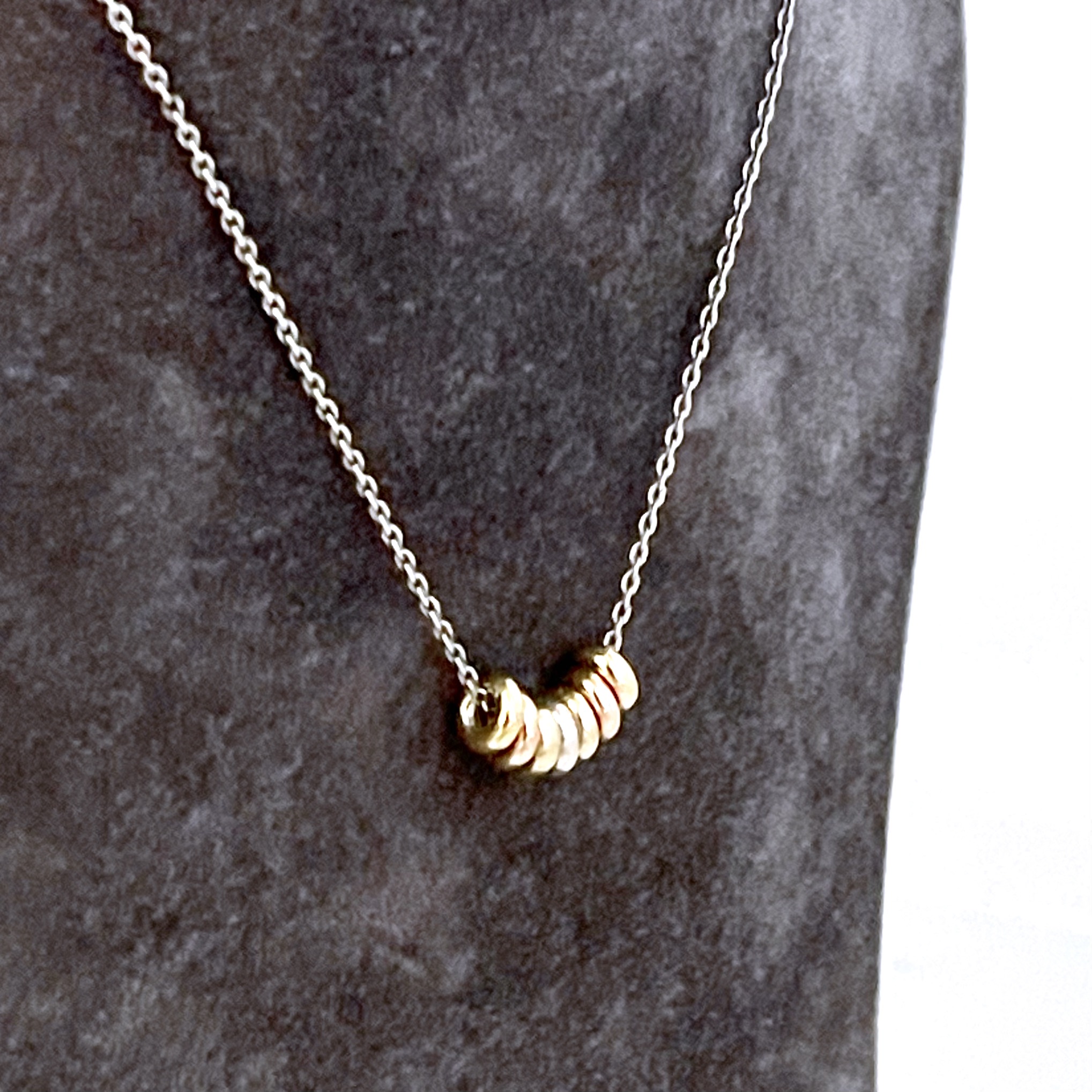 Mini Sweetie necklace showing central sterling silver link