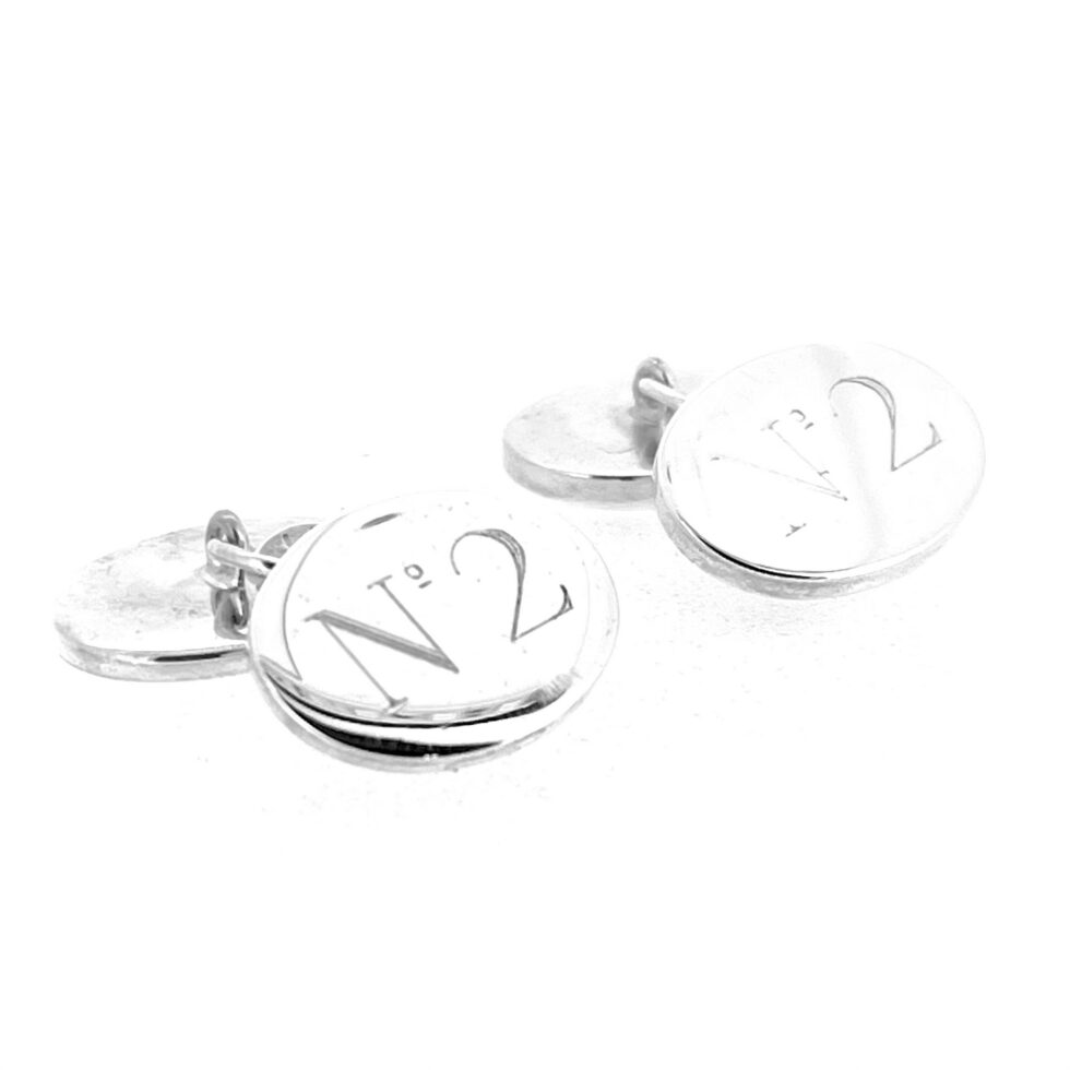Vintage oval chain cufflinks with humorous British engraving