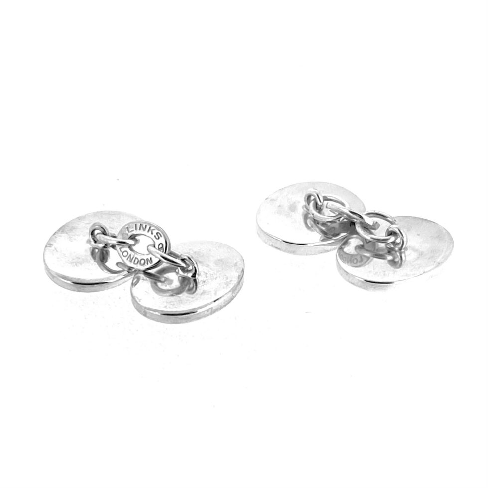 PP and No.2 novelty engravings on silver cufflinks