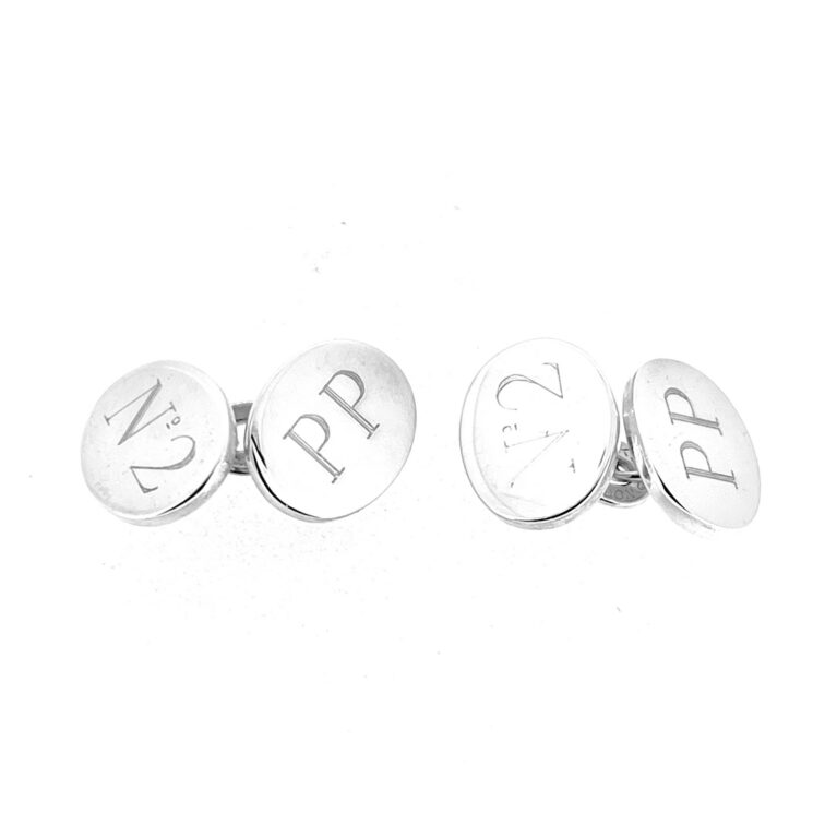 Links of London No.2 engraved oval cufflinks