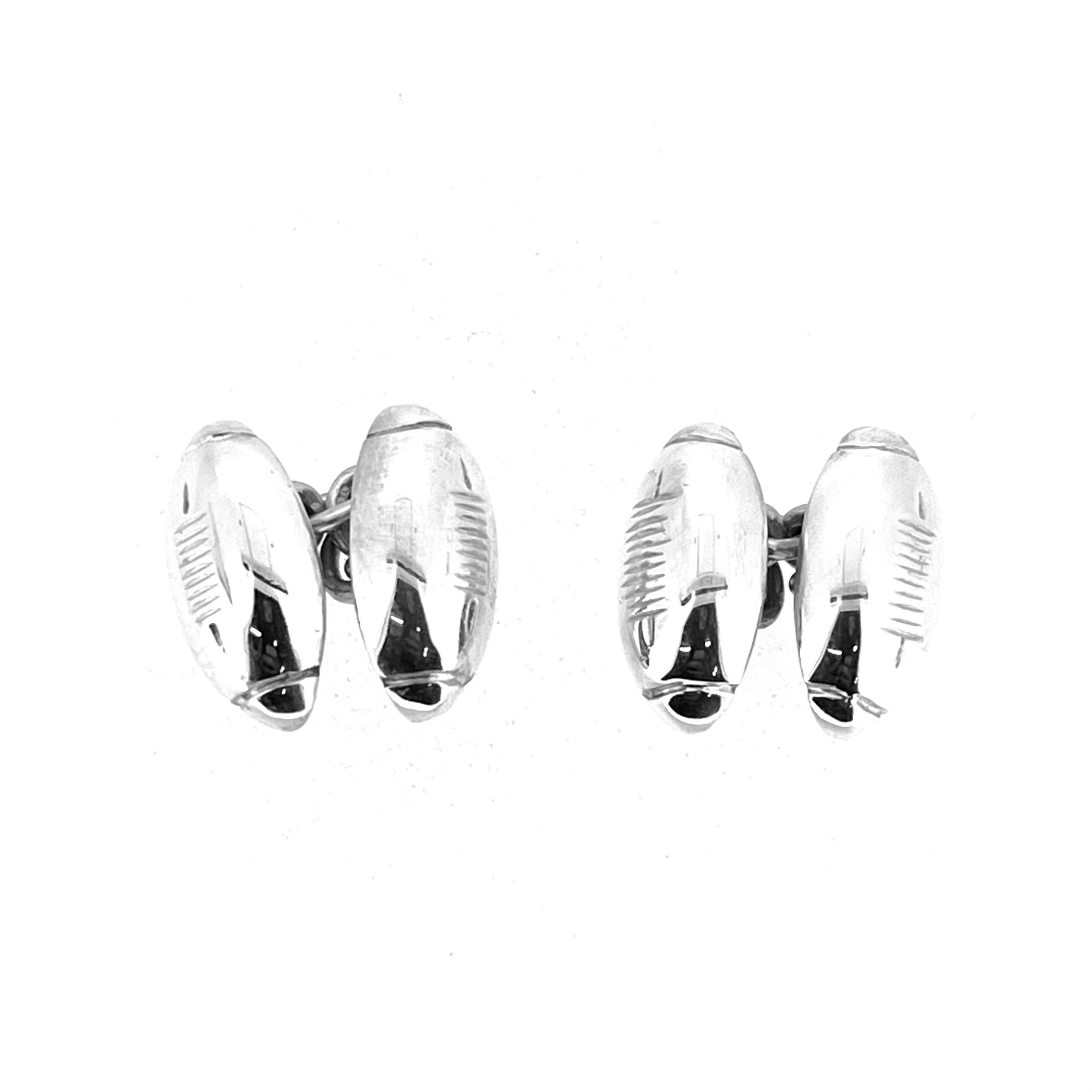 Double-ended rugby ball chain cufflinks by Links of London