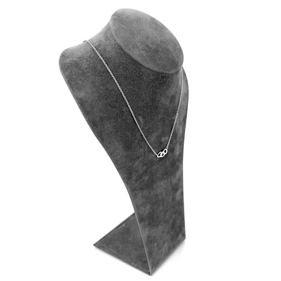 Sterling silver Signature Mini Necklace with interlocking ring motif