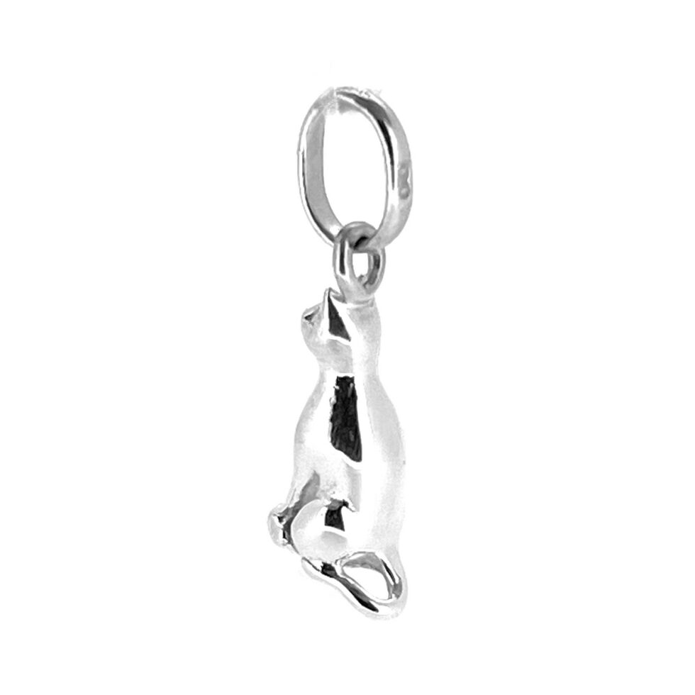 Links of London cat charm showing sculptural seated profile