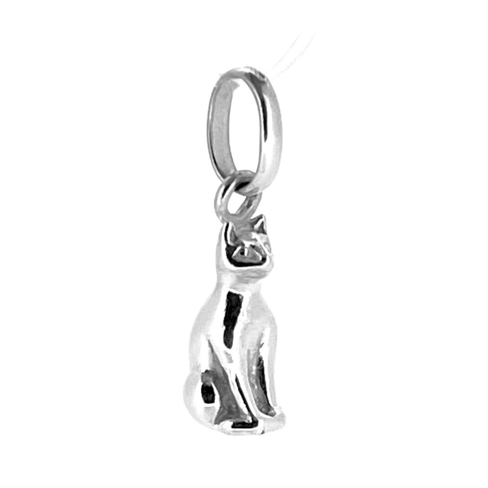 Links of London silver cat charm front view