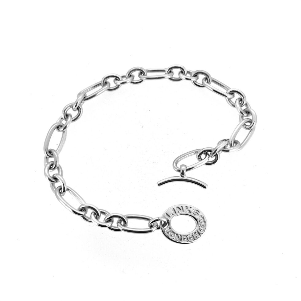 Links of London 22cm silver chain bracelet front view