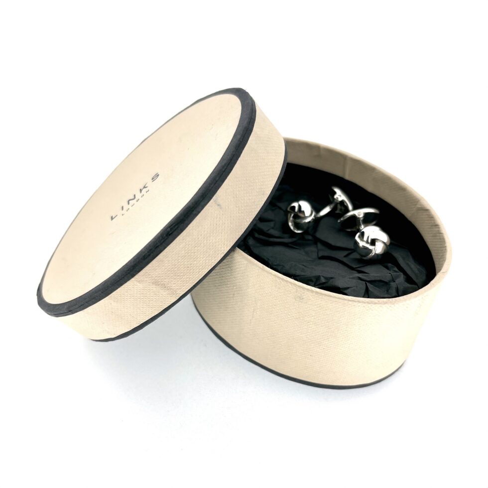 Polished sterling silver cufflinks with 14mm oval backs