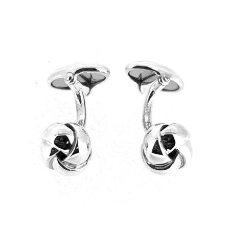 Links of London compact polished knot cufflinks with swivel backs