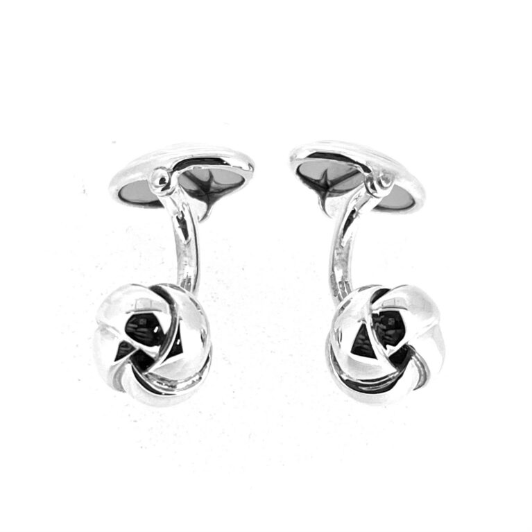 Links of London compact polished knot cufflinks with swivel backs
