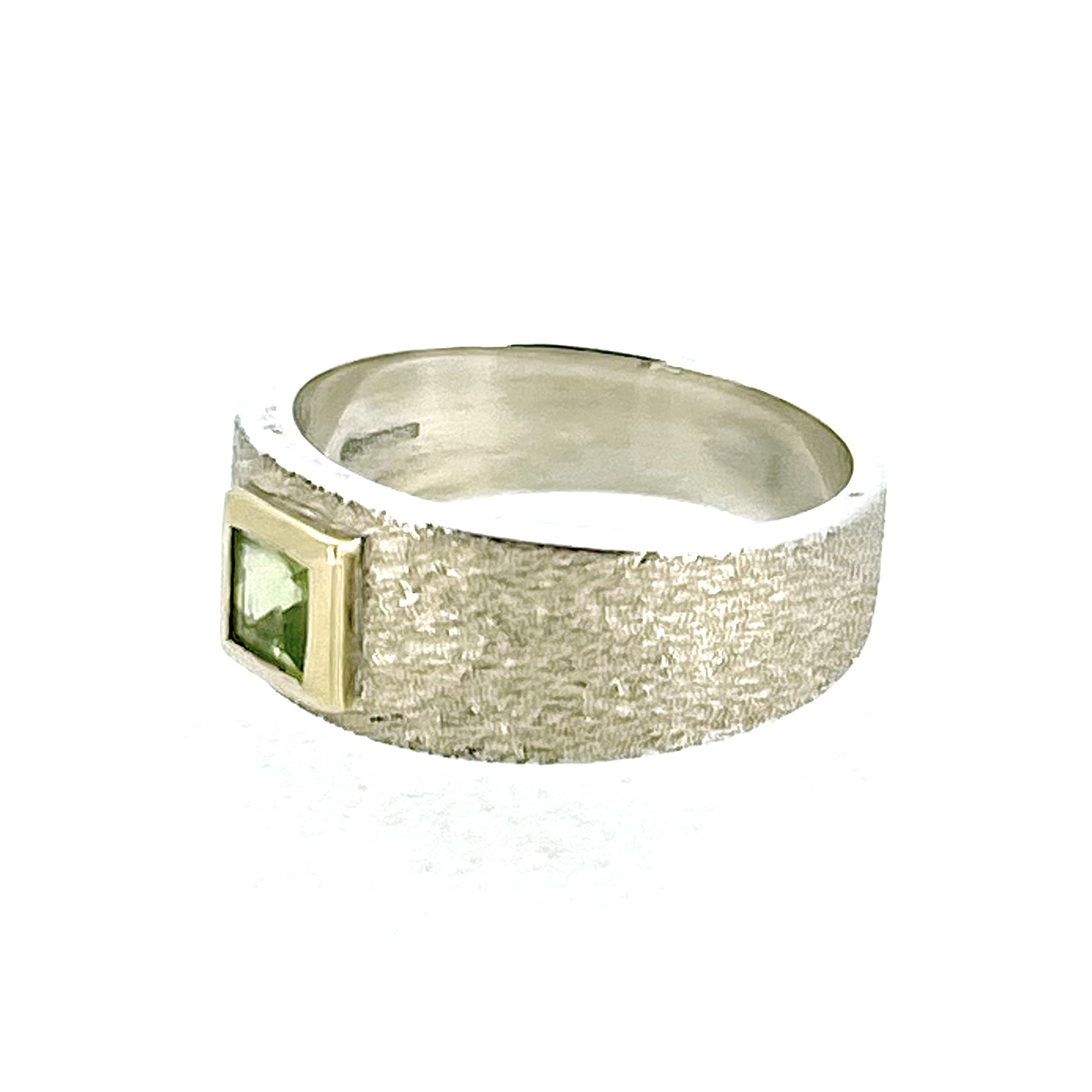 Frosted sterling silver Links of London ring with textured finish