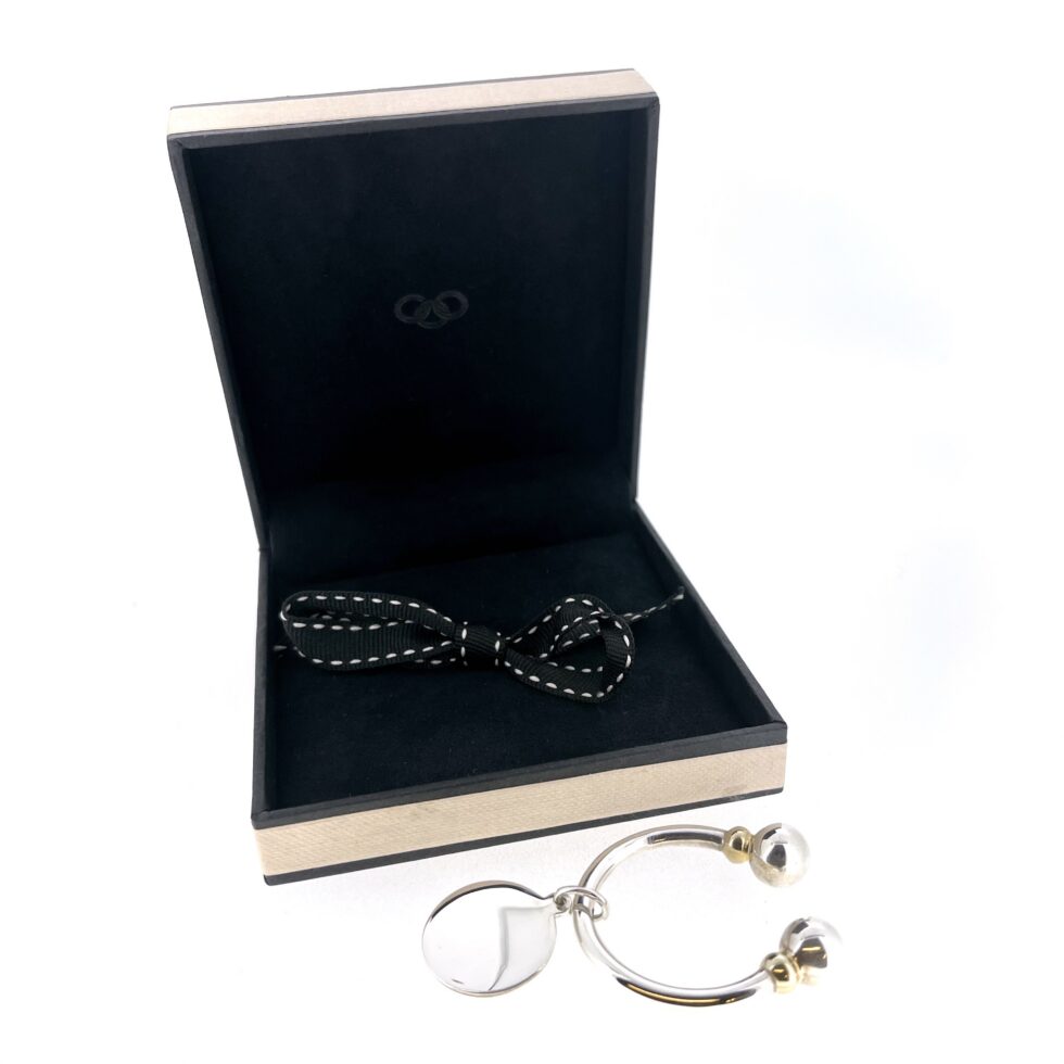 Links of London screwball keyring with 10mm polished ball ends