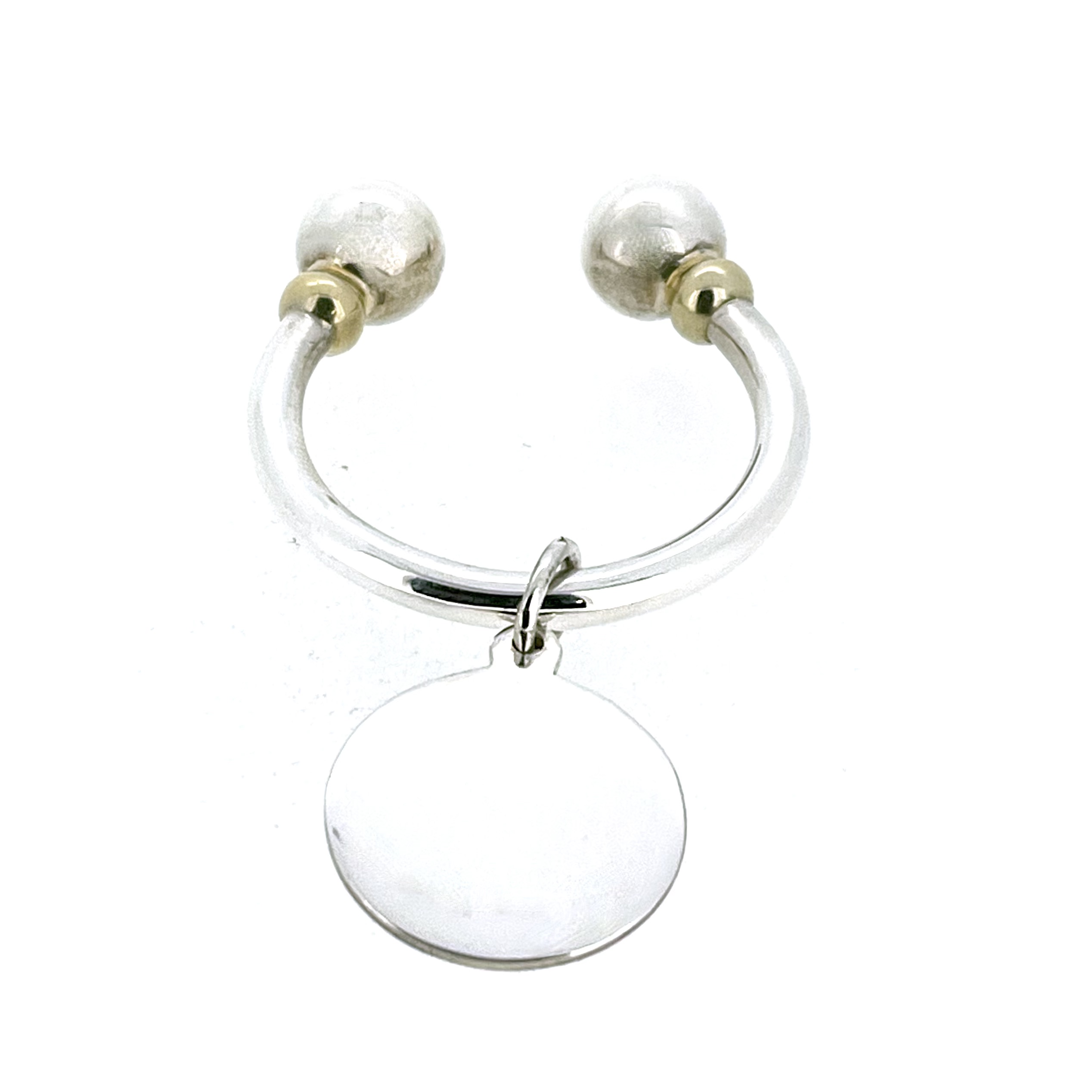 Sterling silver keyring showing removable screwball fitting