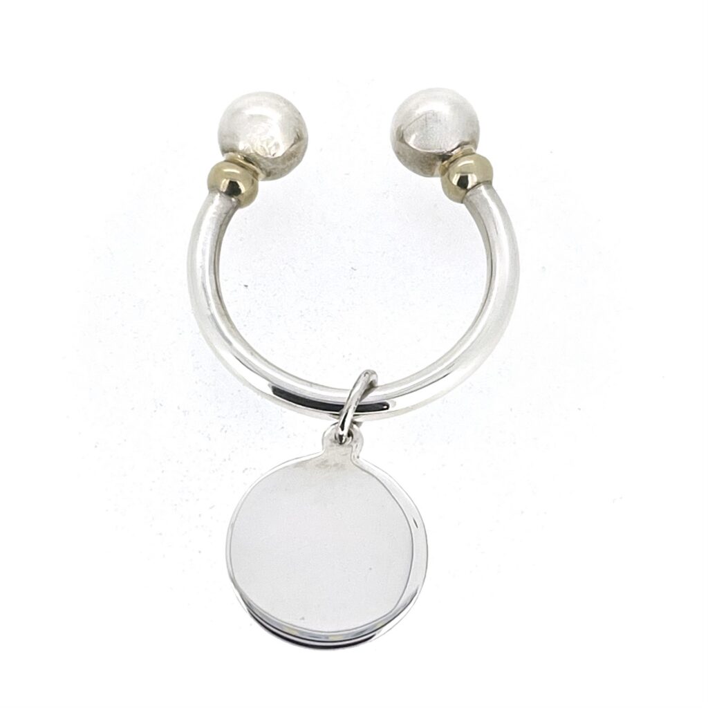 Links of London keyring with 20mm circular silver fob
