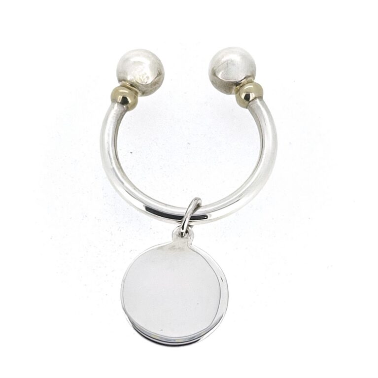 Links of London keyring with 20mm circular silver fob