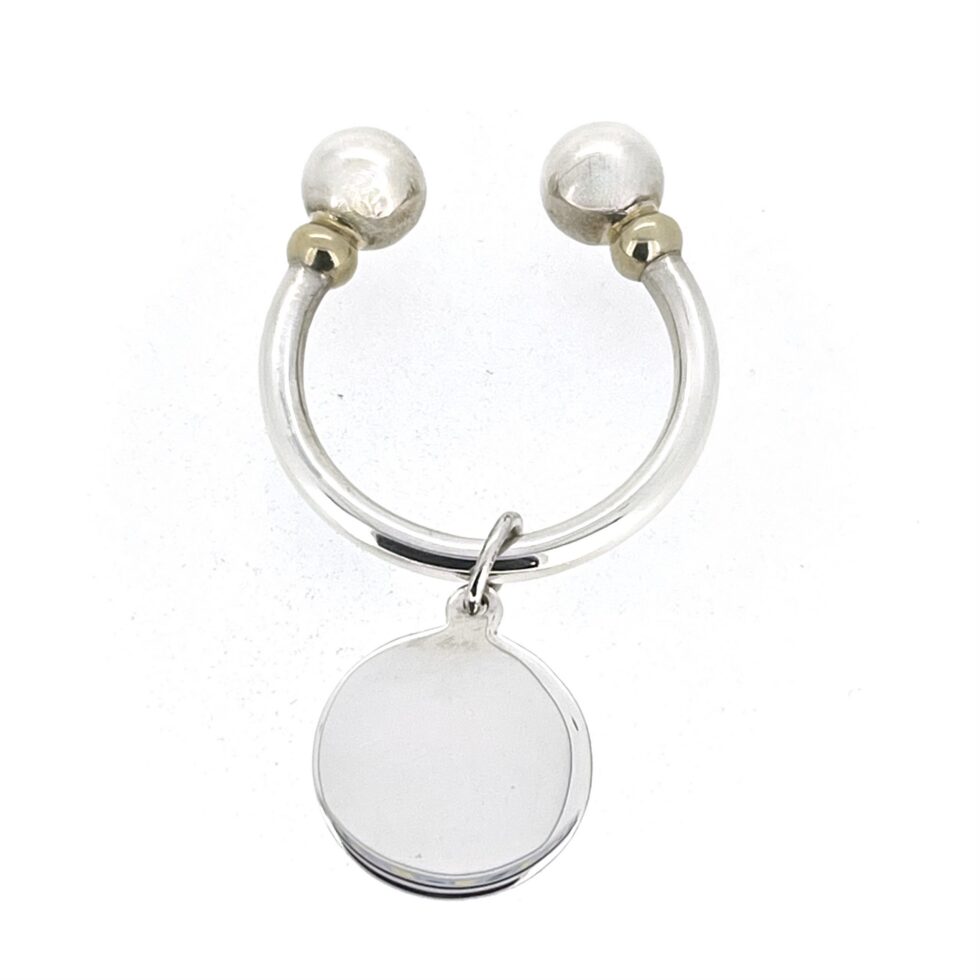 Links of London keyring with 20mm circular silver fob