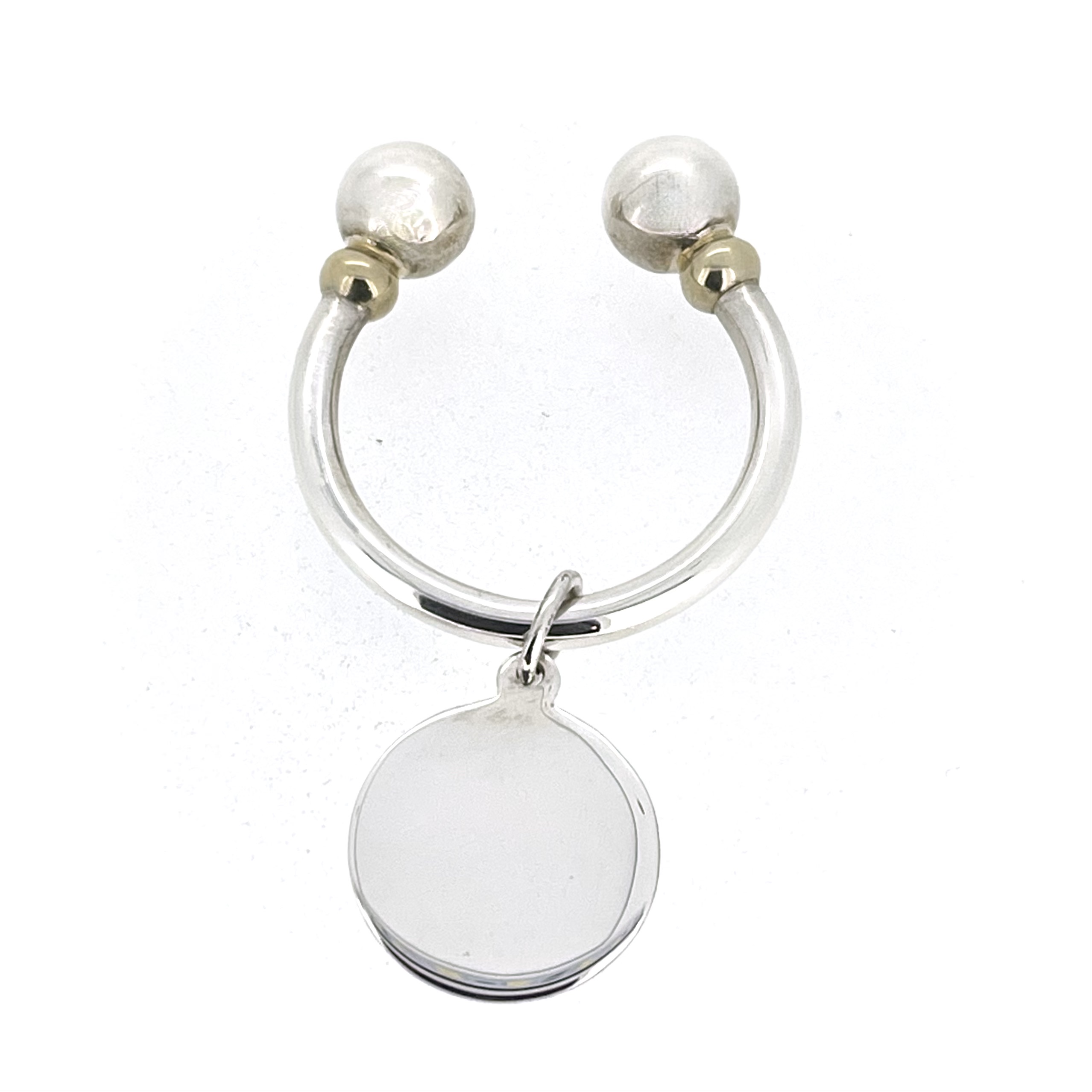 Links of London keyring with 20mm circular silver fob
