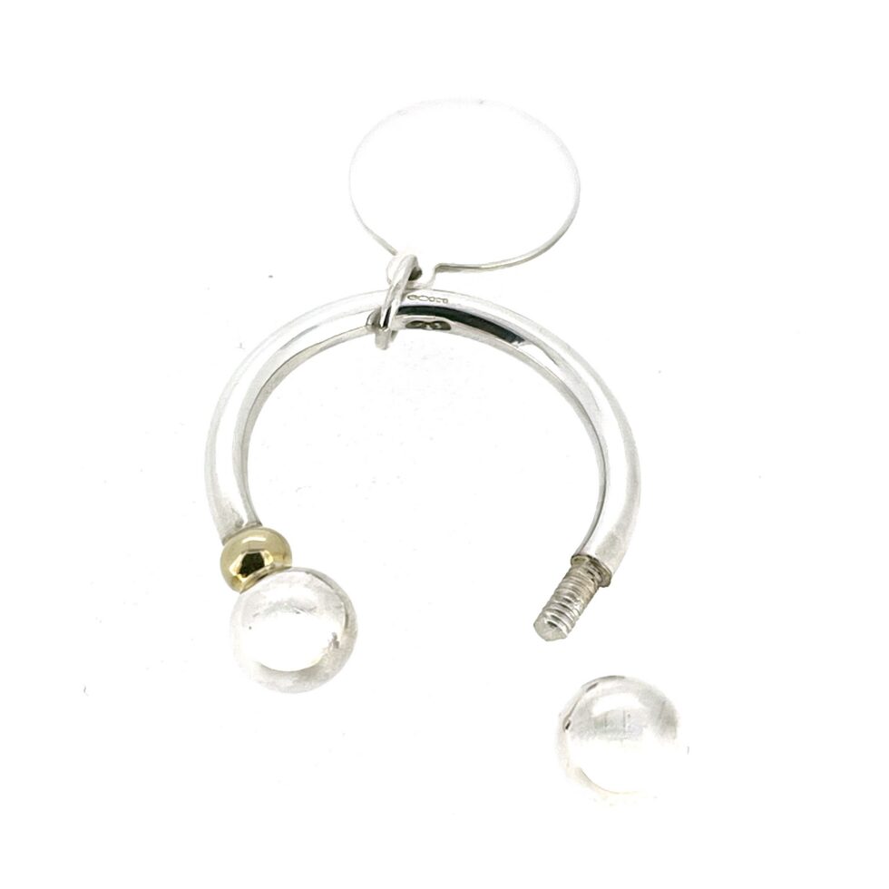 Links of London silver keyring with round hanging fob