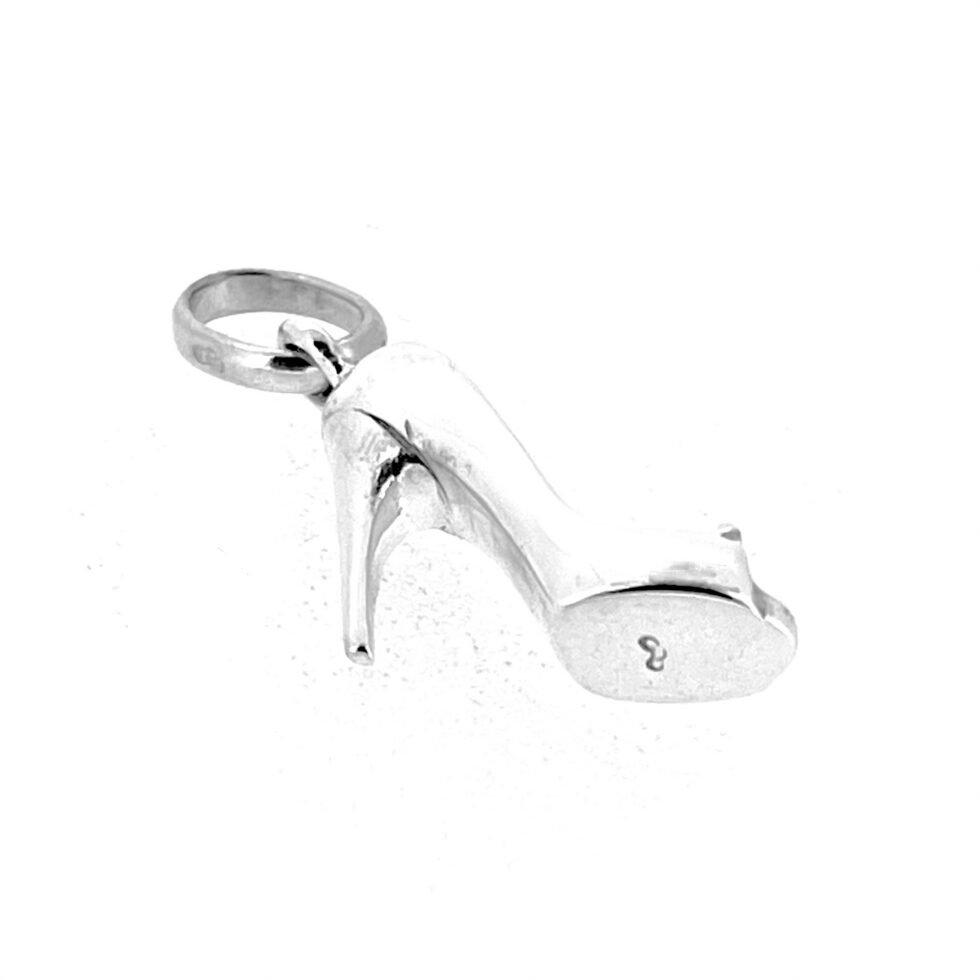 Links of London shoe charm showing sculptural heel profile
