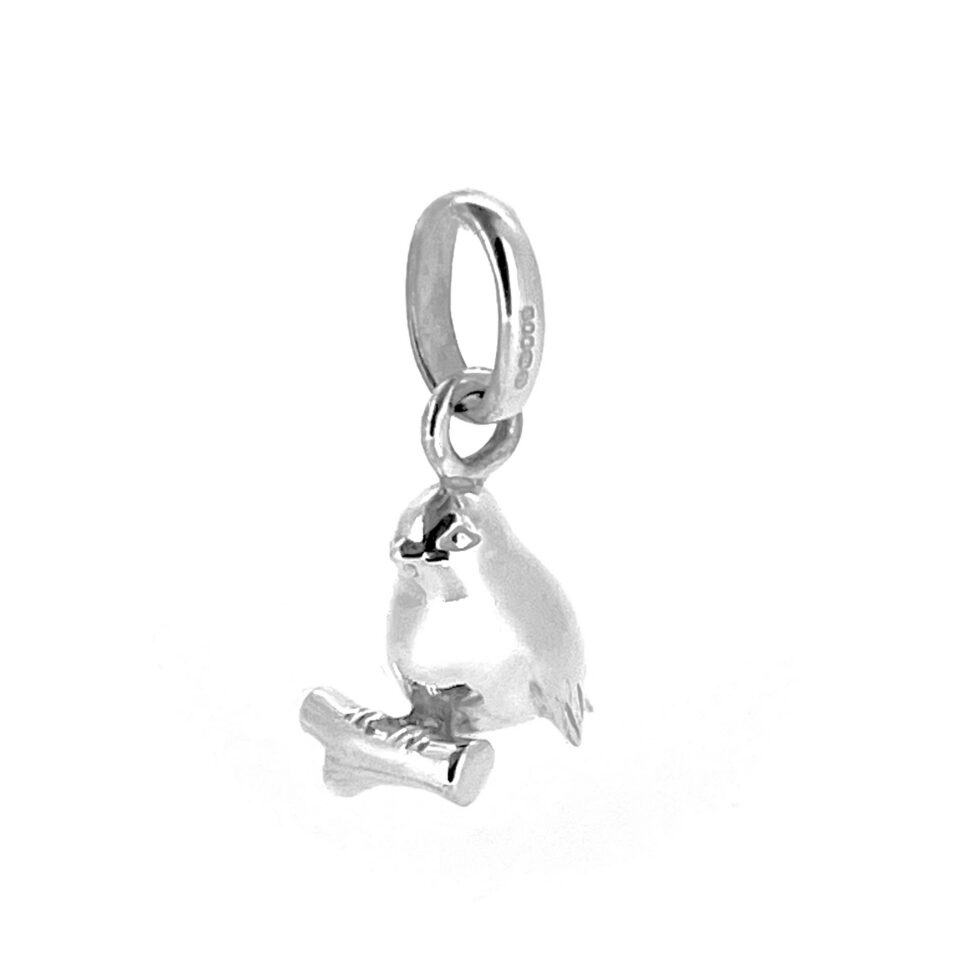 Links of London perched bird charm showing branch detail