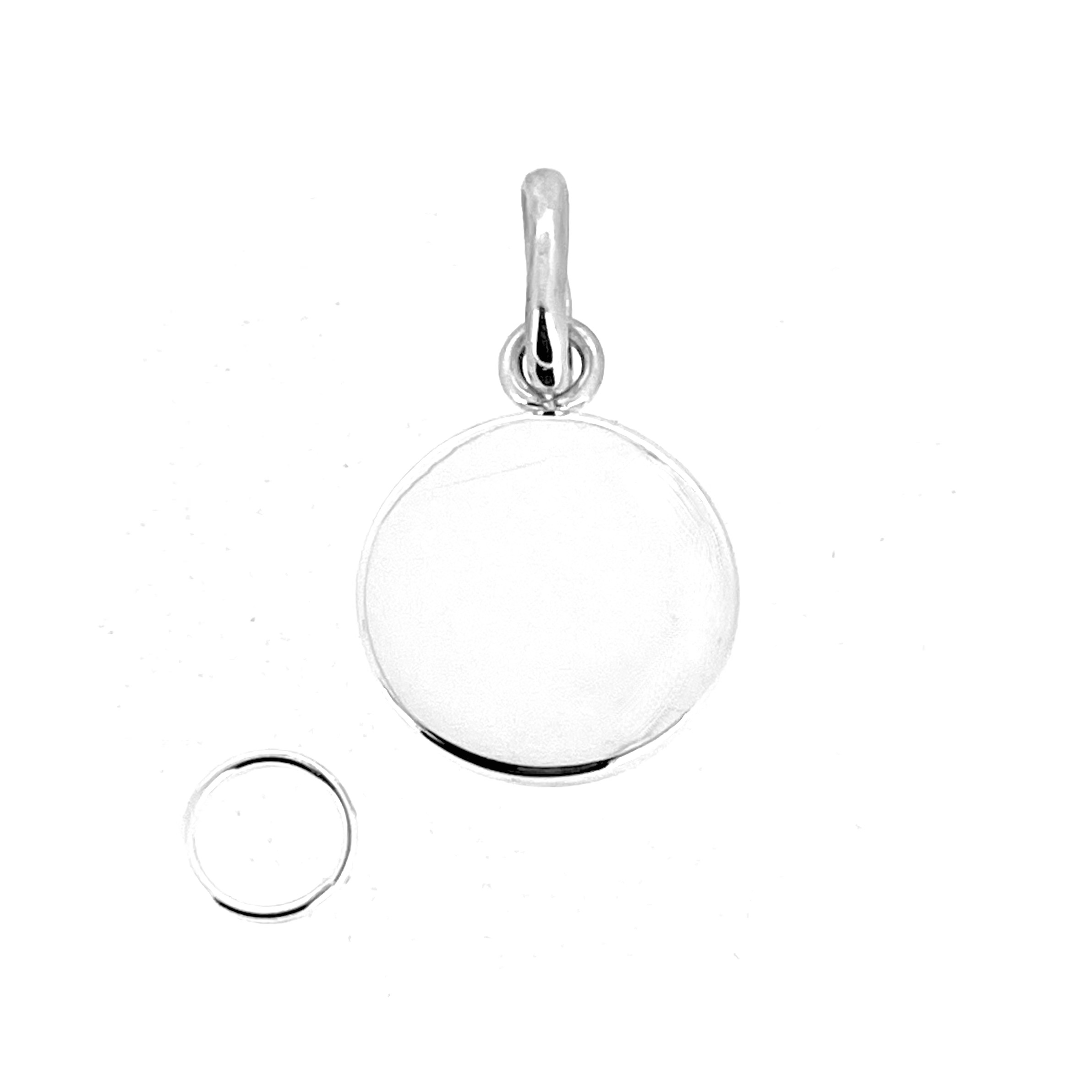 Side view of 2mm thick sterling silver disc charm