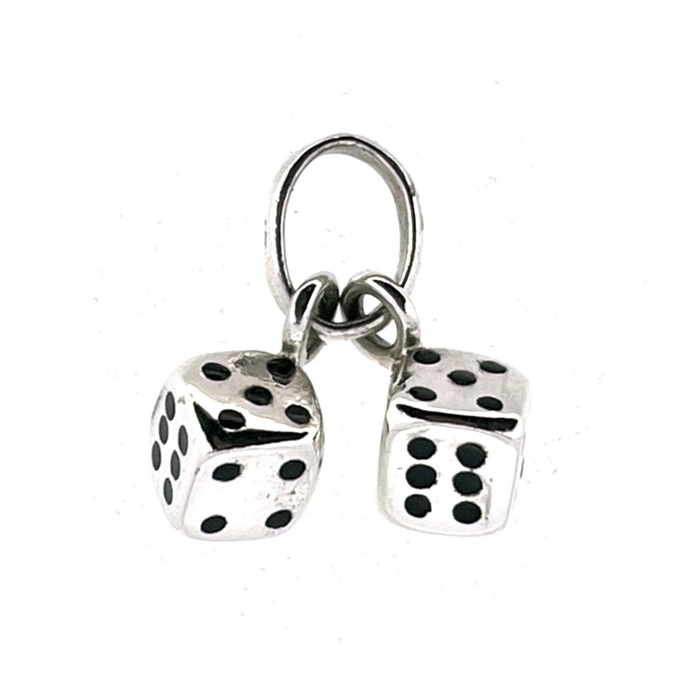 Links of London Pair of Dice Charm showing black enamel details