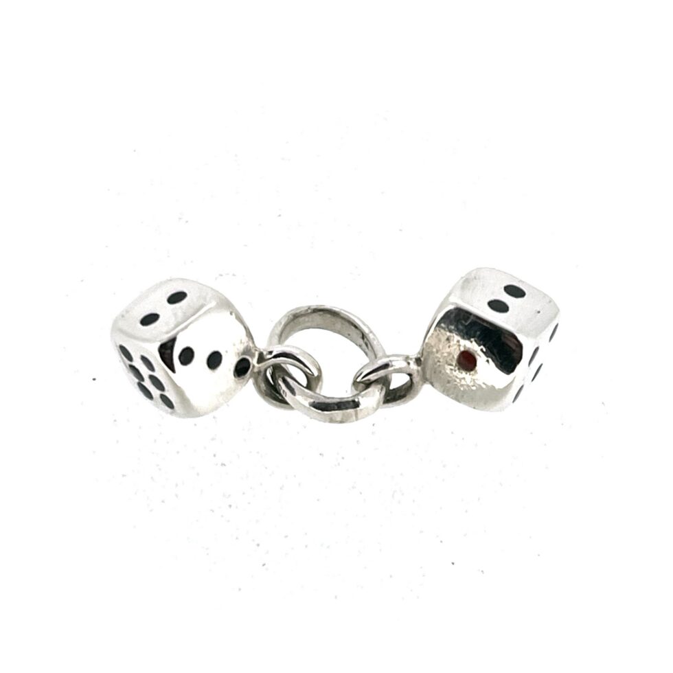 Vintage Links of London dice charm with red enamel single dots