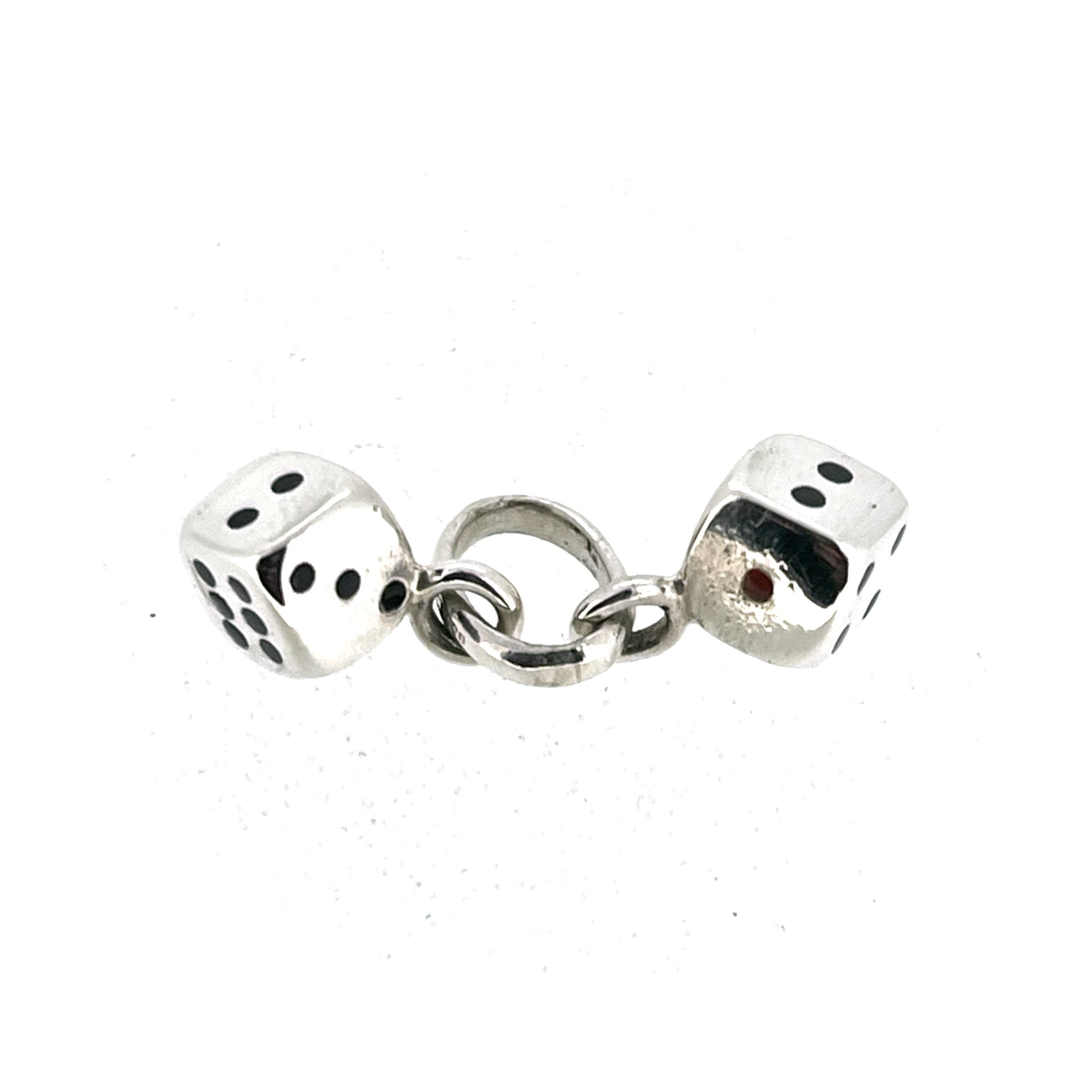 Vintage Links of London dice charm with red enamel single dots