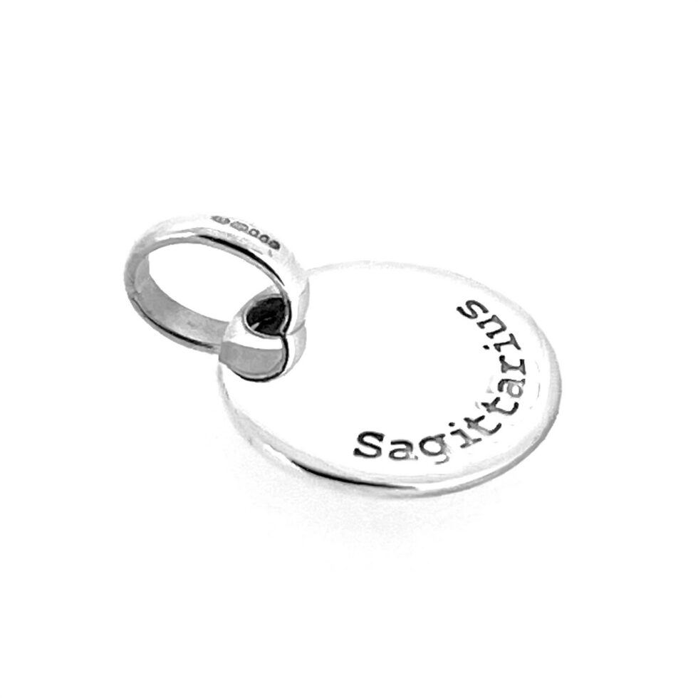 Vintage sterling silver Sagittarius disc charm