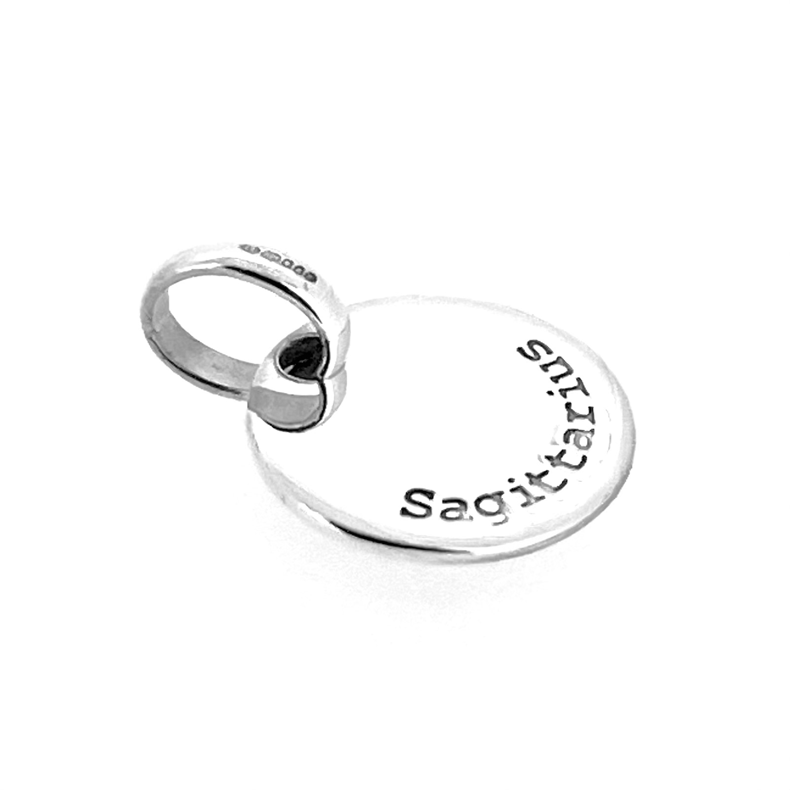 Vintage sterling silver Sagittarius disc charm