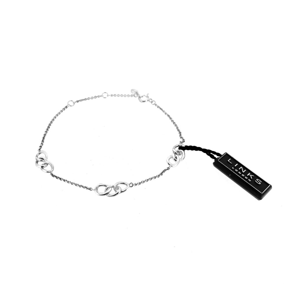 Links of London sterling silver three ring logo bracelet