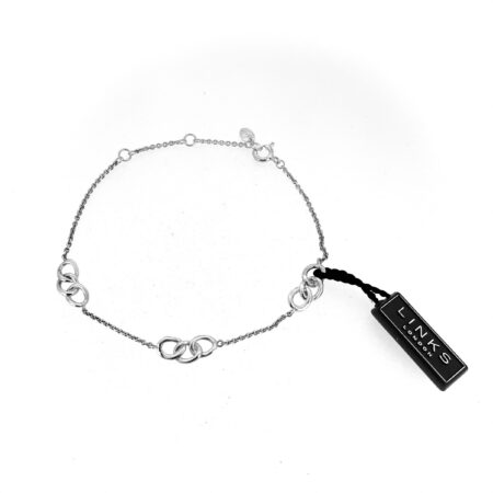 Vintage Links of London Signature Three Ring Bracelet sterling silver