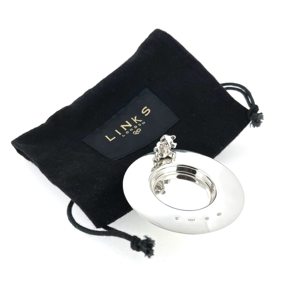 Professionally polished vintage sterling silver pin dish