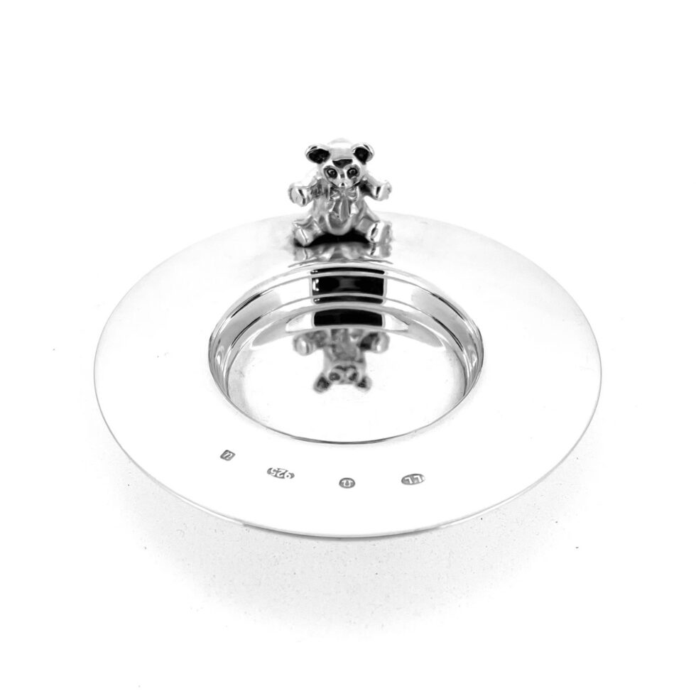 Reverse of Links of London Teddy Bear Pin Dish showing hallmarks