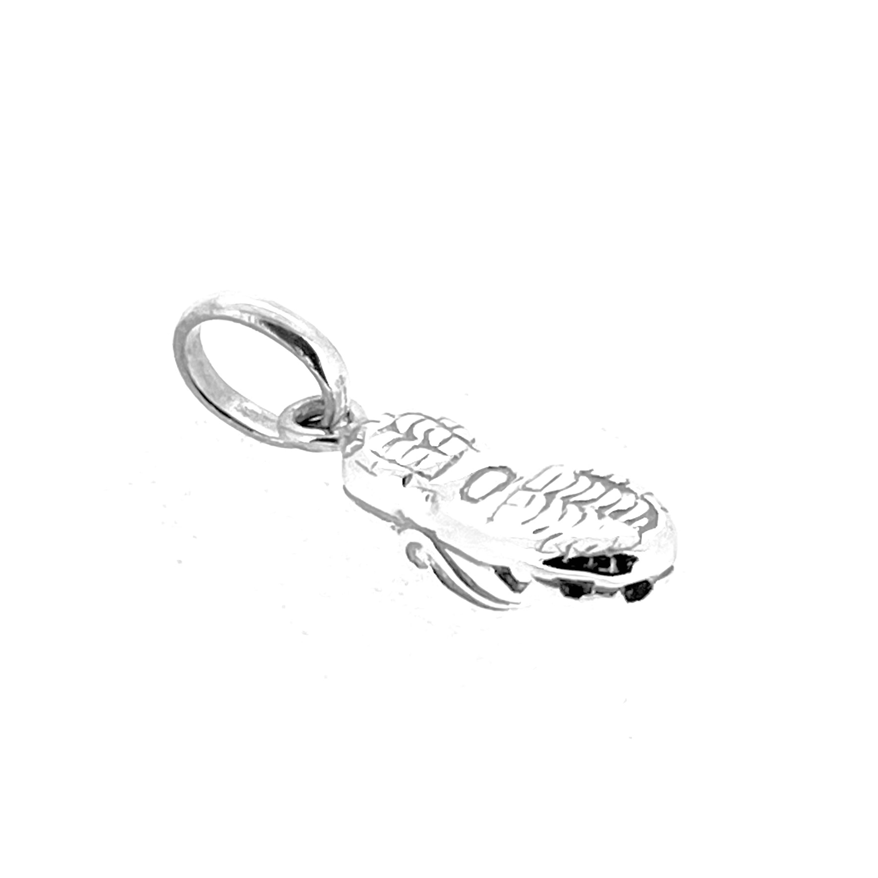 Miniature slip-on clog charm with sculpted heel strap